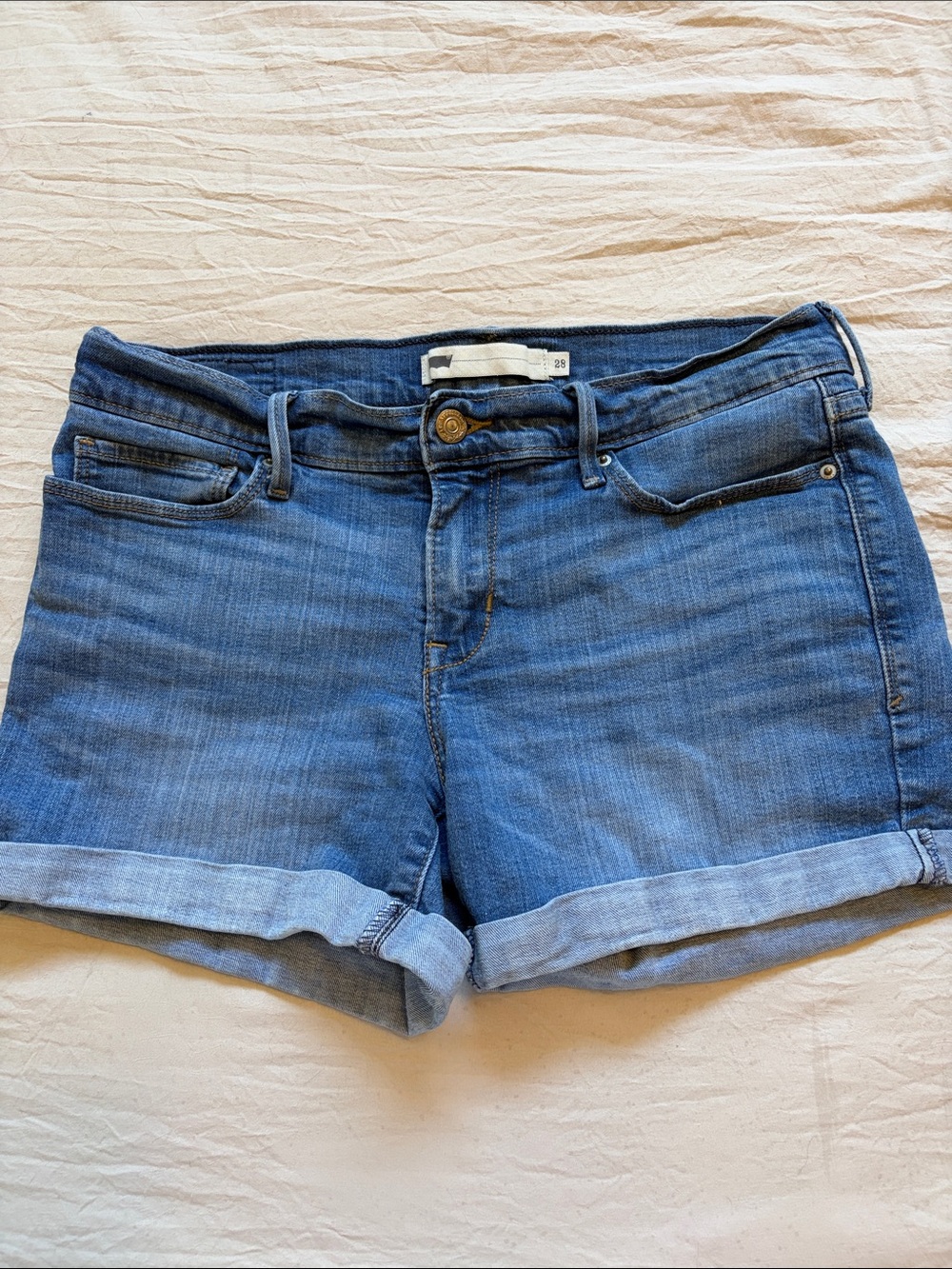 Levi's Blue Denim Rolled-Hem Women's Shorts